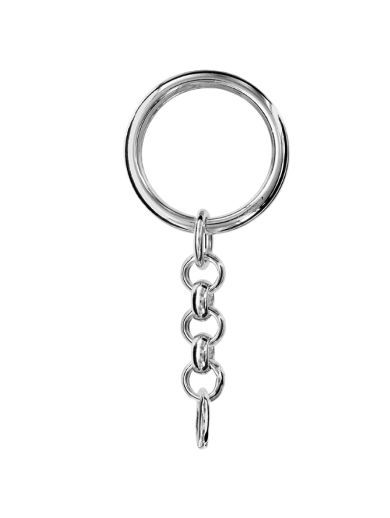 Anneau porte-clés argenté Coeur - 32 mm - 10 pcs - Porte clef