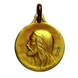 médaille de baptême avec christ